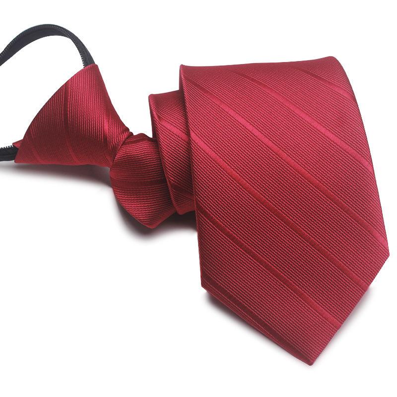 Men's 8cm No-Knot Zipper Tie - Easy-Pull Business Formal Tie
