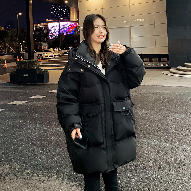 2026 Korean Style Oversized Winter Down Jacket for Plus Size Girls: Slimming Design with Fur Collar, Mid-Length, Fits up to 200 Jin.