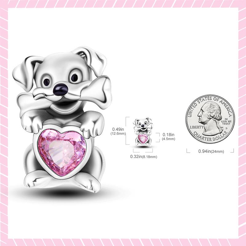 

Новые Медные Подвески-Шармы в Форме Милого Животного Медвежонка-Котенка, Подходящие для Браслета 3 мм, DIY Изготовление Изысканных Ювелирных Изделий, Подарок