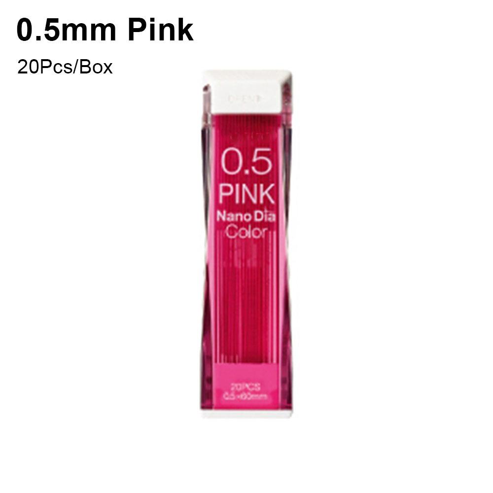 

20 шт./коробка 0,5 мм Механические карандашные стержни Цветные Школьные канцелярские товары Офисные принадлежности Специальные для рисования 0.5mm Pink