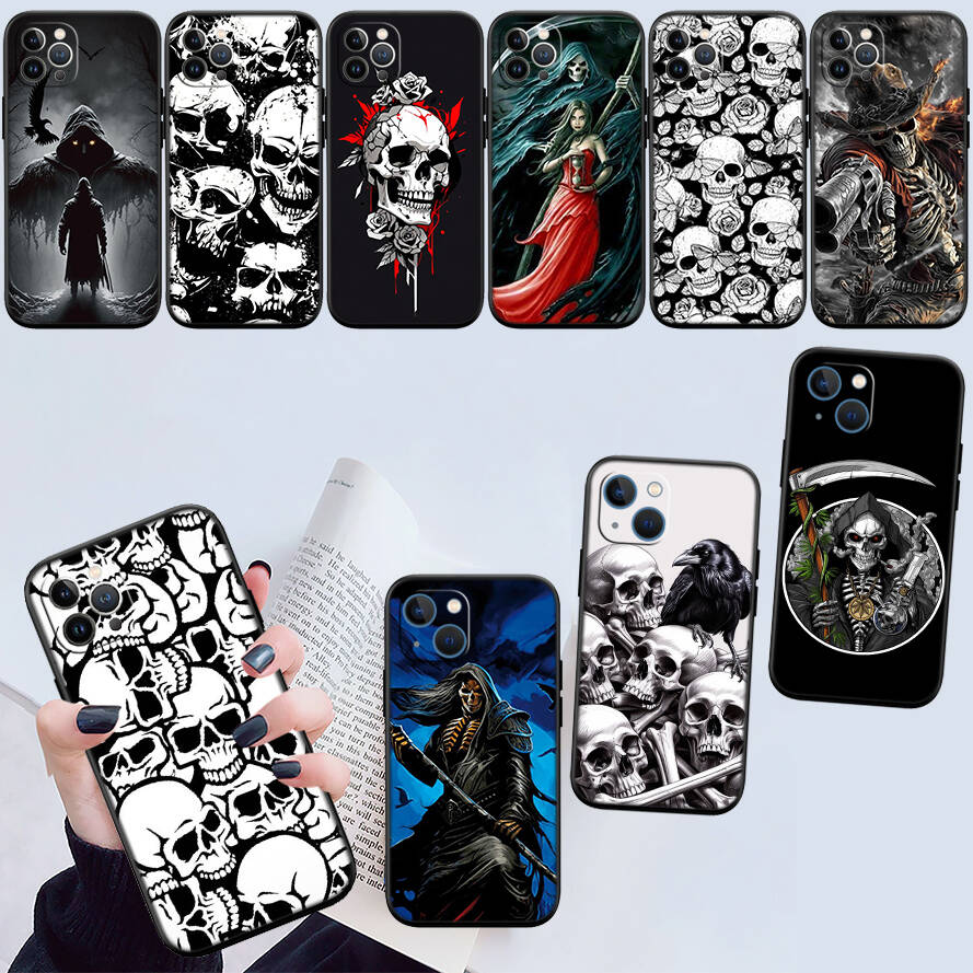 Grim Reaper Skeleton Skull Phone Case for Redmi Note 12 12S 12C 13 13C 13R 14 14S 14R 14C 11A 13X A3 A3X A4 A5 Pro Max Plus