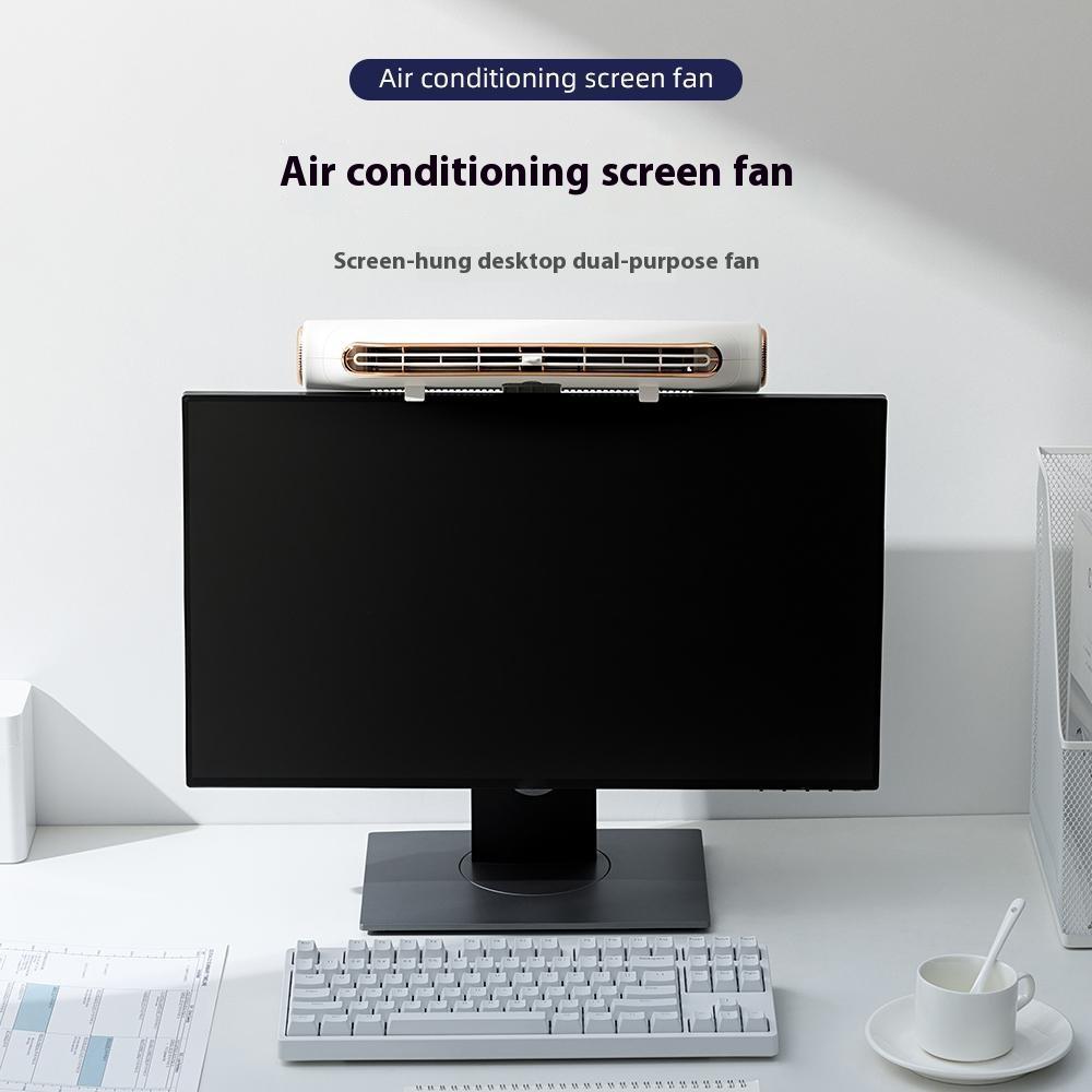 

F81 Clip On Computer Fan USB Rechargeable Desk Cooling Fan for Office Home Black