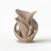 Vase sculptural décoratif en spirale beige pour fleurs séchées