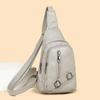 Breast Bag Women's Casual Shoulder Messenger Bag Sports Fashion Washed Soft Leather Chest Bag