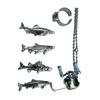 Mini Fishing Reel Necklace Pendant with Spinning Handle Removable Line Guide Multipurpose Fishing Accessories Keychain Backpack Charm