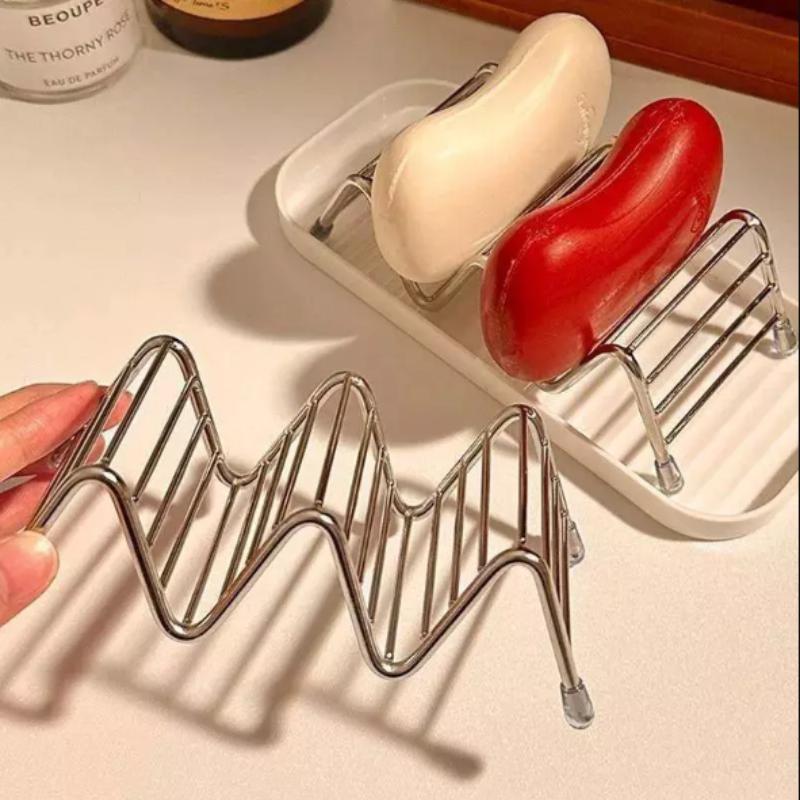Stainless Steel Soap Rack Multi-Soap Storage With Drainage Tray Waterproof Rust-Resistant Easy