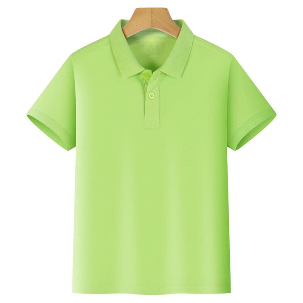 Children's Casual Polo Shirt Short Sleeve Loose Fit Solid Color Basic Tee Comfortable Lightweight Soft Fabric