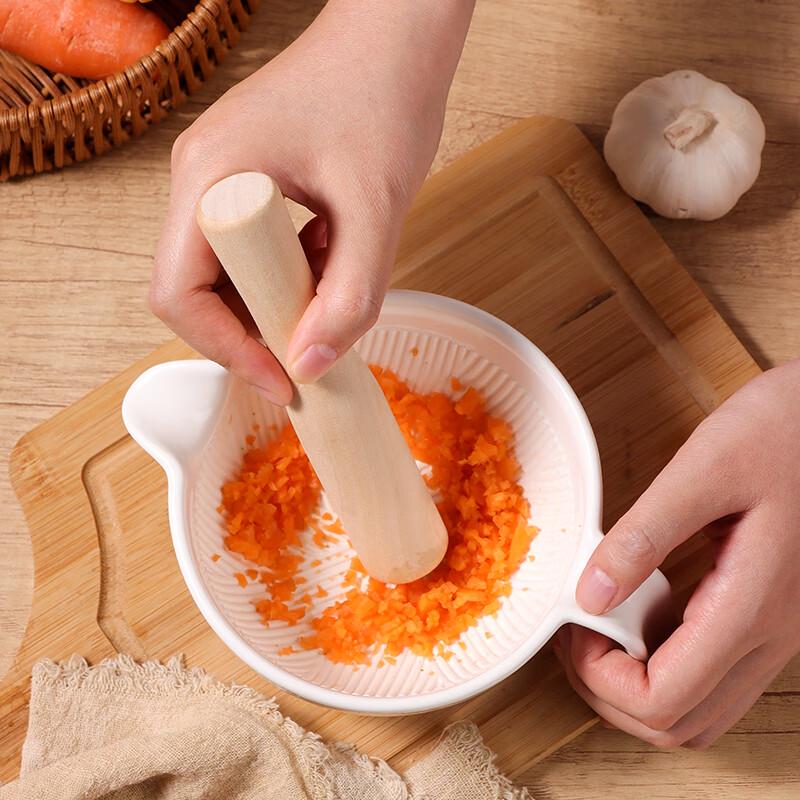 Baijie Ceramic Baby Food Grinding Bowl with Pestle