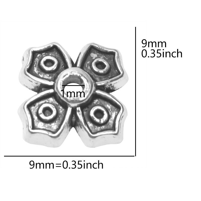 Bouchons de perles en alliage fleurs mélangées pour la fabrication de bijoux Charms Composants pour bijoux DIY Couleur argentée Accessoires vintage faits main