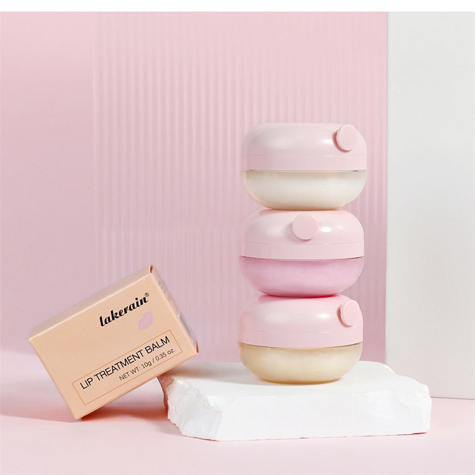 Lip Balm 3 Colors Light Lines Anti-Dry Cracked Lip Care Balm Hydrating Moisturizing Fine Glitter Strawberry Fruit Fragrance Lip