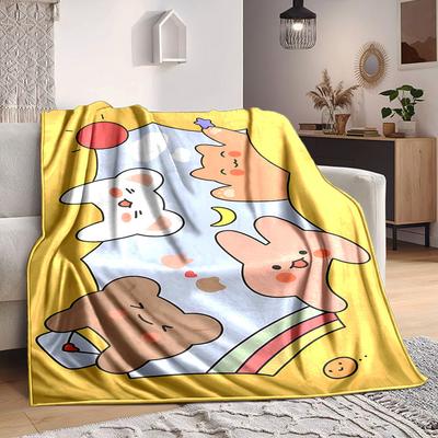 1pc Cute Animal Print Blanket Warm, Cozy, And Soft, Suitable for Sofas, Beds, Cars, And Office Use.Perfect for Camping And Travel, Making It a Great G