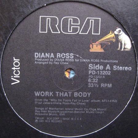

12inch Record DIANA ROSS Work That Body PD13202 RCA Victor 1981 US SoulFunk Used