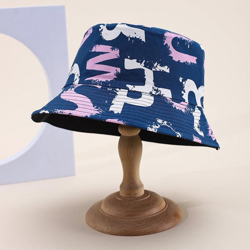 Cotton Letter Print Sun Hat For Women Men With Wide Brim Sun Protection For Beach And Vacation