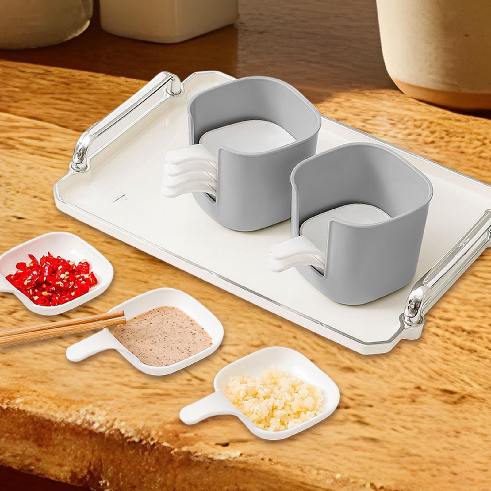 

1set Sauce Serving Bowls with Stacked Storage Box Dipping Bowls with Handle for Candy Dessert Appetizer Nuts Seasonings CN