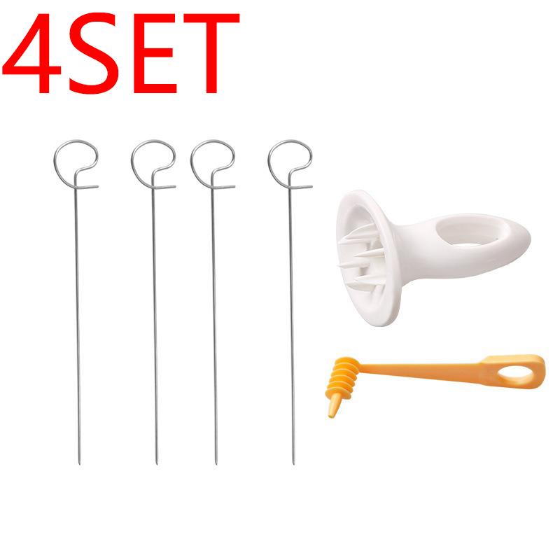 2/4/6 Set Rotate Potato Slicer Stainless Steel And Plastic Spiral Potato Slice Cutter DIY Manual Creative Kitchen Gadgets