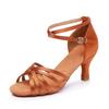 Women's Soft Sole Satin Latin Dance Shoes - Medium Heel, Perfect for Adult and Youth Practice or Professional Standard and Cowboy Dance Styles.