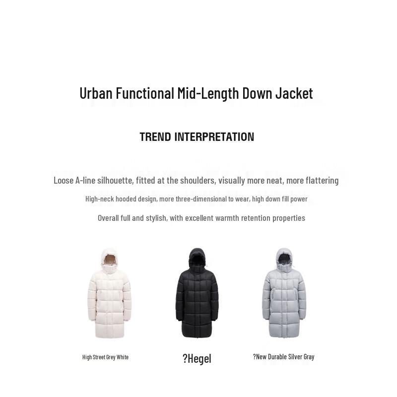 Jinyujie 2024 Winter Women's Hooded Mid-Length Puffer Down Jacket