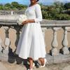 Plus Size Spring and Summer Women's Dress Solid Color Swing Skirt Temperament Evening Dresses Dresses