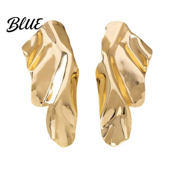 Comfortable Stud Earrings 1 Pair Geometric Irregular Design Metal Shape
