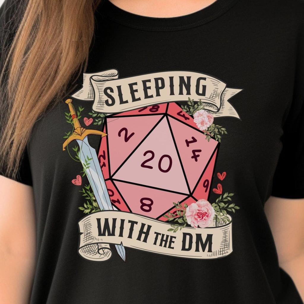 SLEEPING with the DUNGEON MASTER Shirt, sleeping with the dm, dnd shirt, dungeons and dragons tshirt gamer couple dm gift wife girlfriend