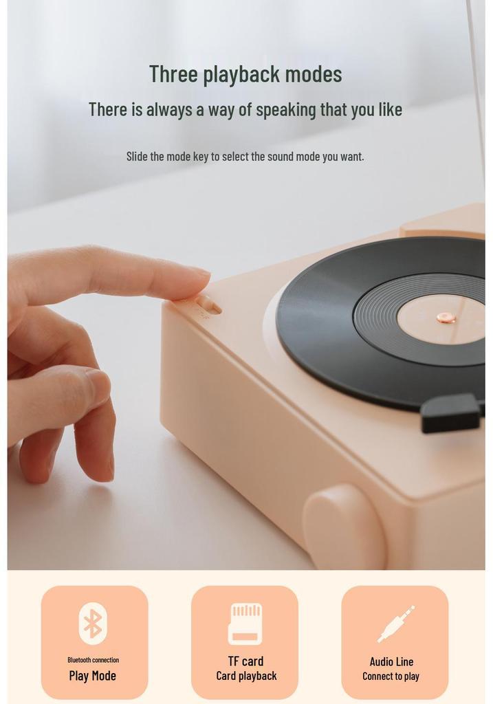 X11 Multifunctional Bluetooth Atomic Alarm Clock & Speaker with Vinyl Record Design