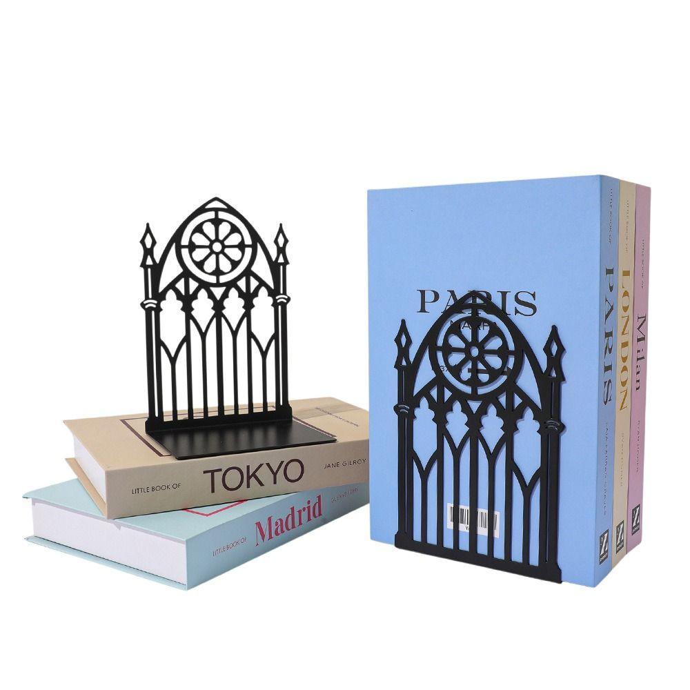 Gothic Book Divider Holder Rust Resistant Display Bookshelf Premium Students Book Ends  Home Office
