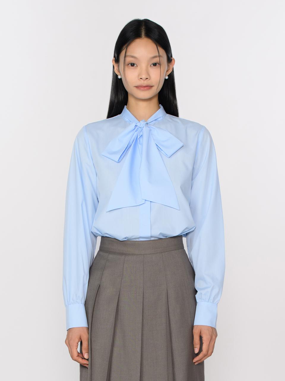 Tosae Ribbon Tie Blouse Blue Sky Blue/Free