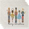 4Pcs Placemats & Coasters Set Christmas Santa Robin Snowman Reindeer Dinner Mats