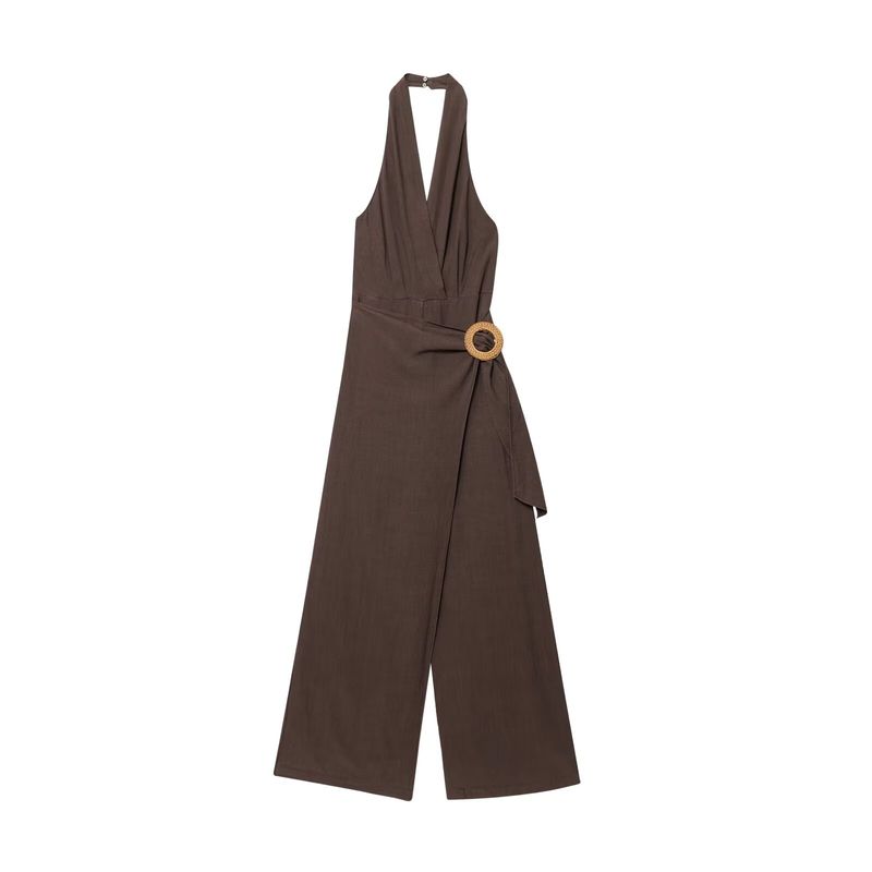 Kaslead New Women Clothes Western Style Neck Collar Blended Long Jumpsuit 3343730 700