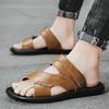 Fashion2024 Black Summer Sandals for Man Leather Sandals Men Luxury Sandals Man White Casual Shoes Men Zapatos De Hombre Sandalias
