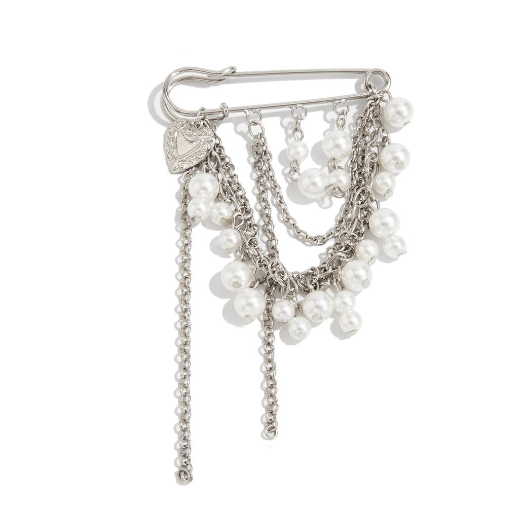 Design Sense Imitation Pearl Fringed Pants Anklet Decoration Women, Sweet And Cool Shortened Multi-Purpose Brooch Pendant