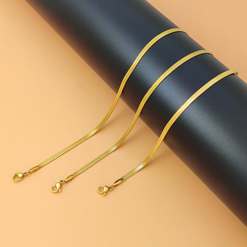 18K Gold Plated Titanium Steel Snake Chain Bracelet for Women