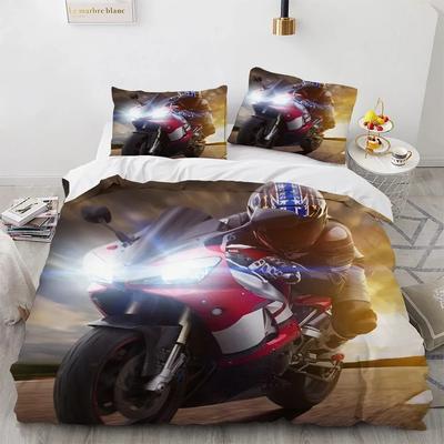 Housse de couette King Queen pour motard, 3D Motocross Sport Extrême, Ensemble de literie pour adolescents, adultes, hommes, jeunes, Housse de couette pour moto tout-terrain