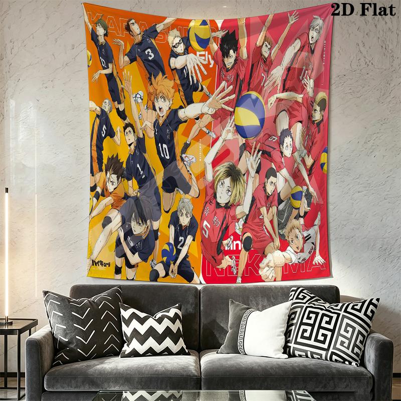 Haikyu!! Wall Tapestry Aesthetic Wall Hanging Printed Fabric Blanket Decorative Tapestries for Bedroom Living Room Home Decor