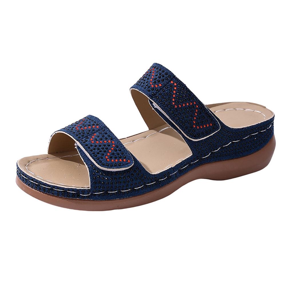 Platform Wedge Sandals With Shiny Rhinestones – Stylish Versatile And Hiking Sandals Women S Home Sandals For Women Memory Foam