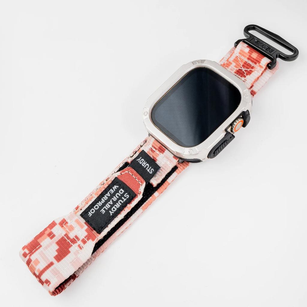 Cinturino in Nylon + Custodia per Apple Watch Ultra Band 42 46mm 49mm 44mm 41mm 45mm 40mm Braccialetto Sportivo Tattico per Iwatch Serie 10 9 8 7