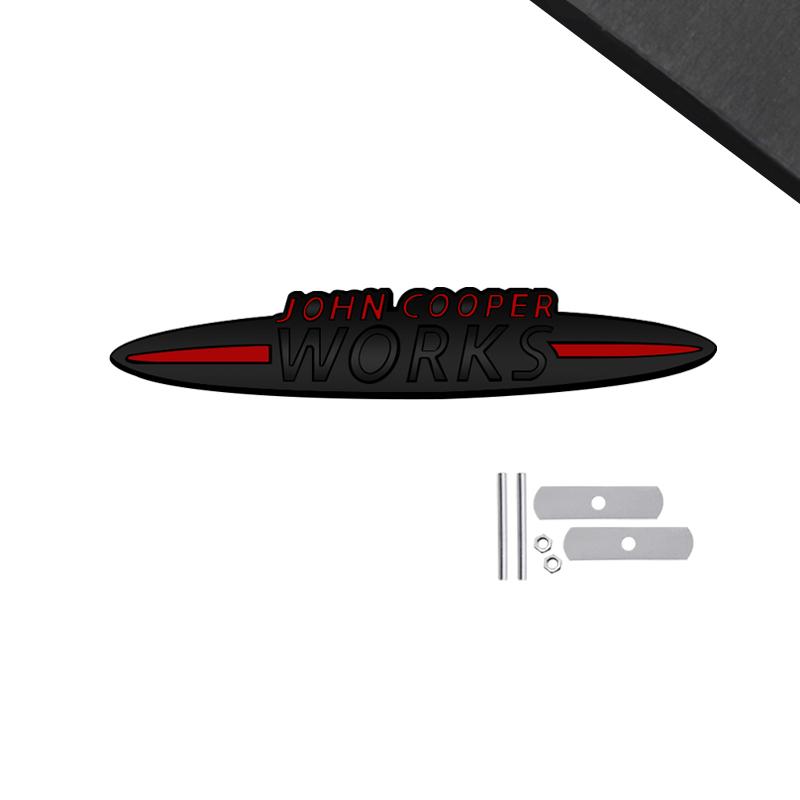 Emblema Nero JCW Styling Auto Adesivo 3D Metallo Griglia Cofano Anteriore Badge Per MINI Cooper S R55 R56 F54 F56 F55 F60 Decorazione Carrozzeria