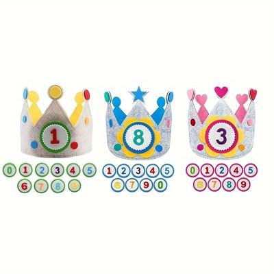 Geburtstagsfeier Dekorationen Filz Bequeme Geburtstagshut Verstellbar Feier Langlebig Leicht Krone Foto Requisiten