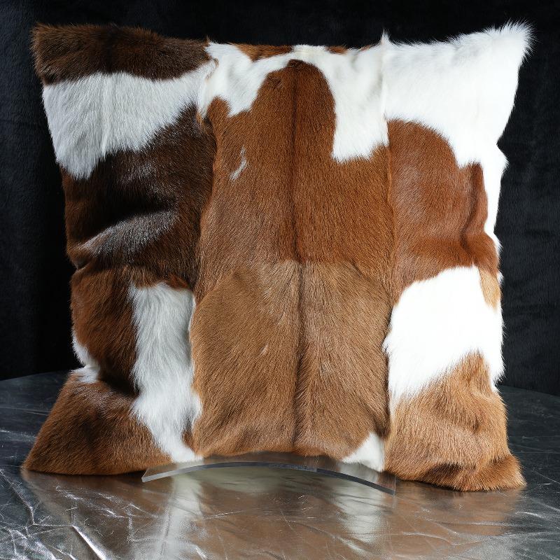 Plush Cow Print Pillowcase 50x50cm Double-sided Cushion Cover Artistic Color-block Throw Pillow Cover Home Decor
