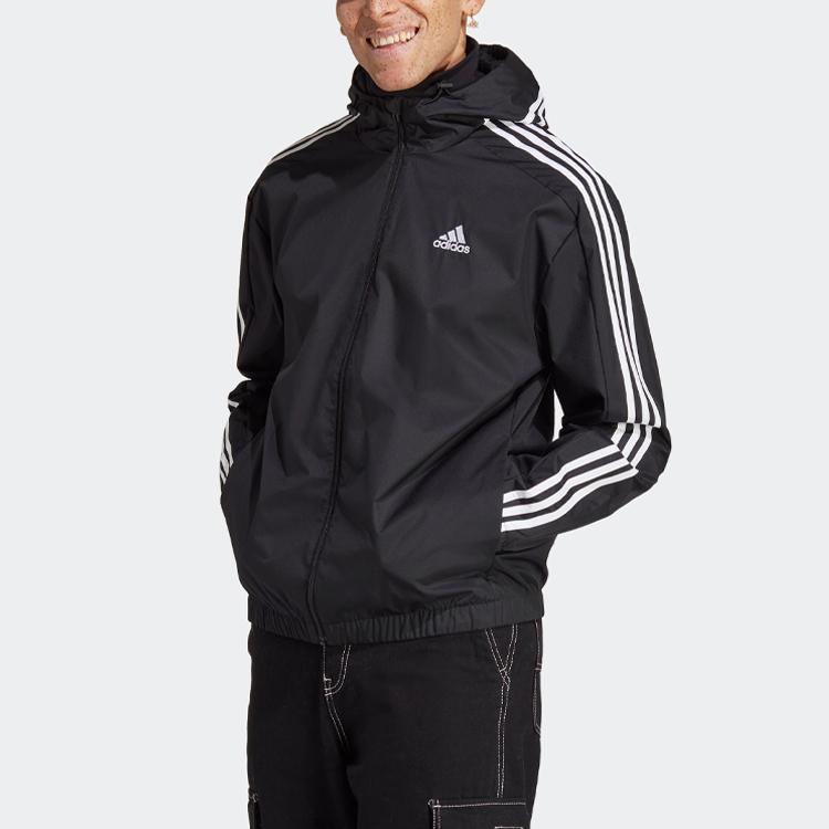 Adidas 3-Striper Ripstop Hette Sportsjakke Herre Yttertøy Svart IB0384