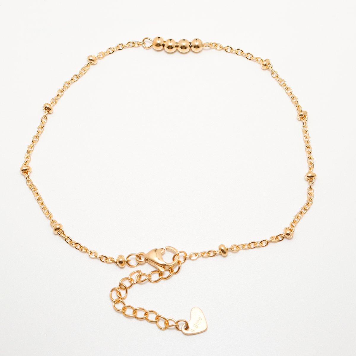 

304 Stainless Steel Anklet Gold Color Chain Anklets For Women on the foot Jewelry Summer Party leg Gifts Adjustable ,1 Piece