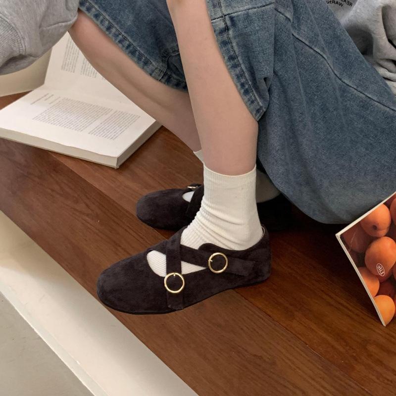 2025 spring and autumn new fashion Mary Jane versatile retro casual light mouth shoes women's shoes flat cross strap single shoes women