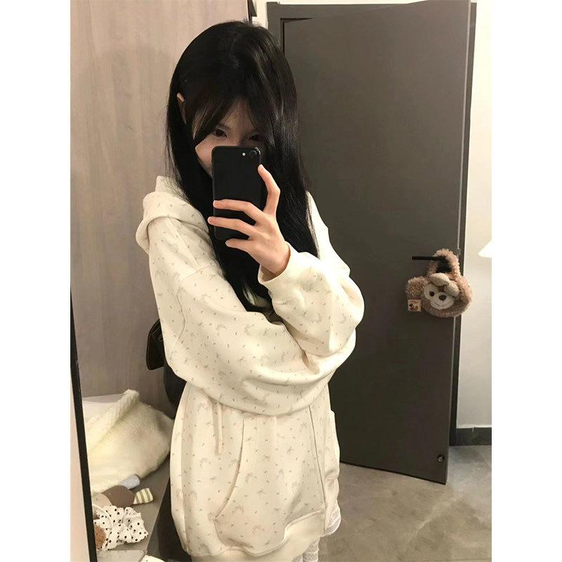Women's Floral Oversize Hoodie - Spring/Autumn Hong Kong Chic Cardigan