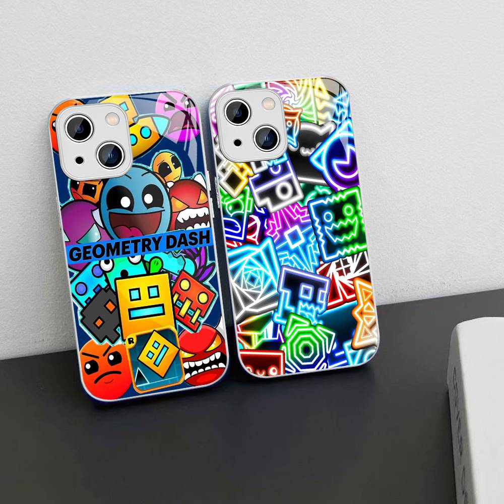 Game Geometry Dash For IPhone 14 13 12 Mini 11 Pro XS Max X XR 14 Plus Tempered Glass Cover