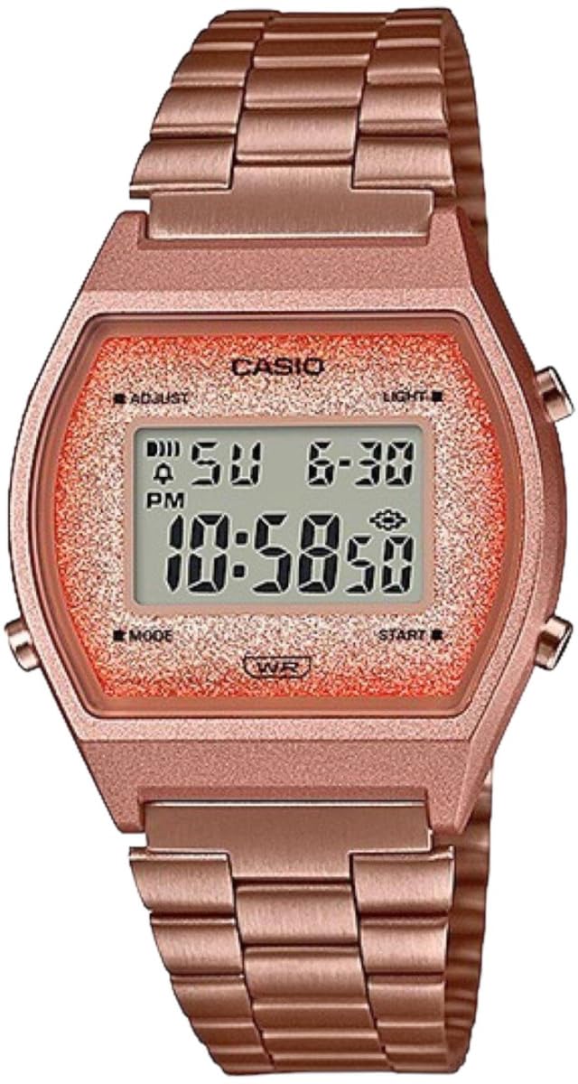 CASIO Цифровые часы Винтажная серия Унисекс Розовое золото Блестящие Fac B640WCG-5
