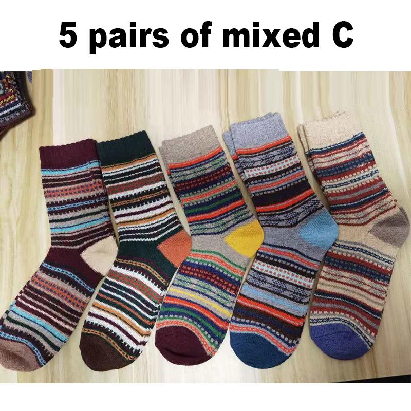 10 STÜCKE=5 Paare Herbst Winter Neu Herren Verdicken Warm Harajuku Retro Mode Lässig Wolle Hohe Qualität Baumwolle Socken Schneesocke