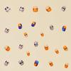 24 Pcs Halloween Press On Nails Short CEWEWP Square Cartoon Fake Nails Mummy Patch Press Ons Nail Tips Orange French Glue On Nails with Terror