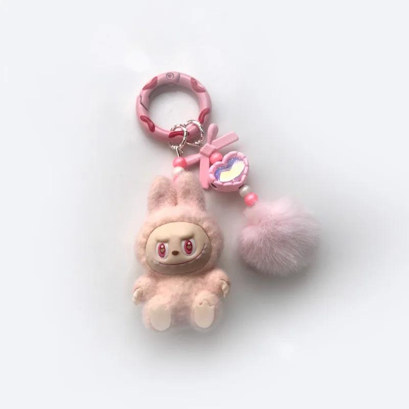 Mini Keychain Cartoon Creative Three-dimensional Doll Students Schoolbag Pendant Car Key Chain Women Men Presents