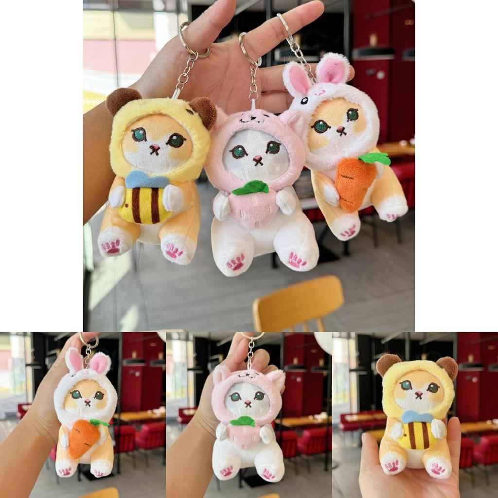 Mofusand Shark Cat Plush Keychain With Keyring For Bag Decor And Collectors Gift