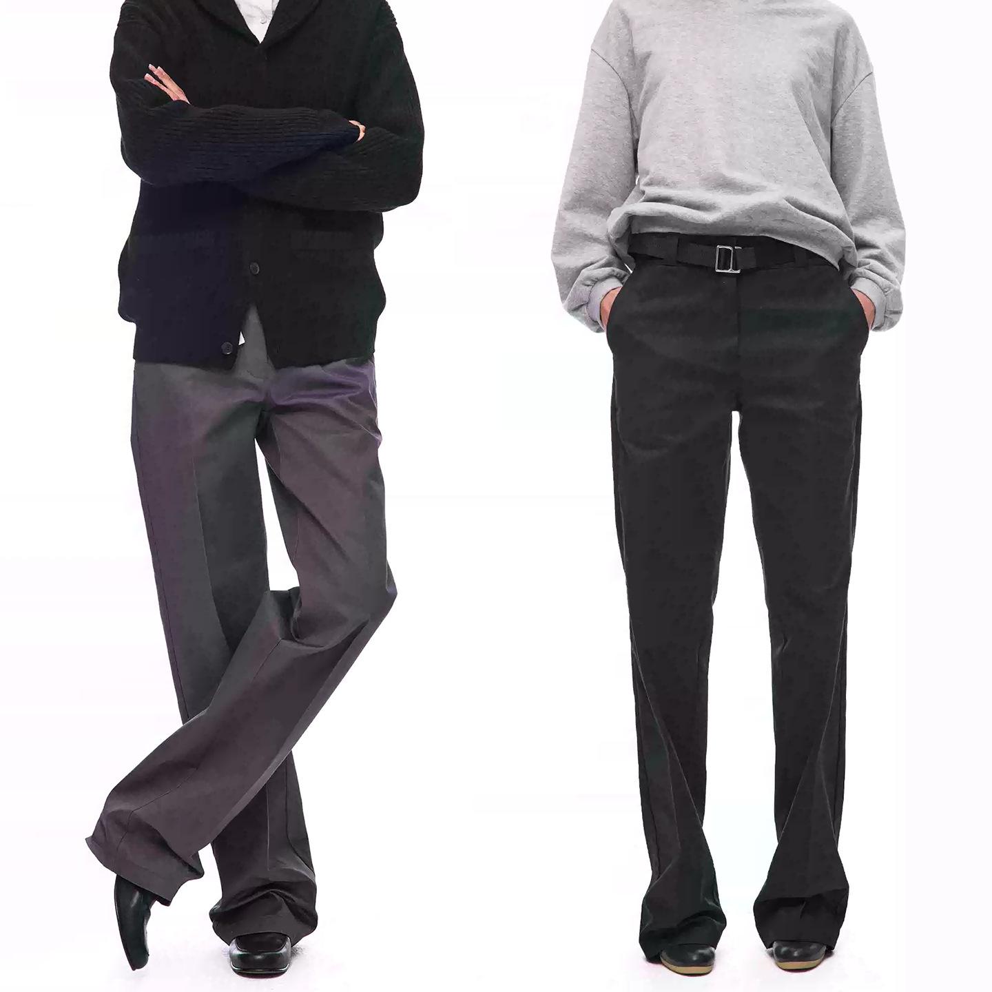 

Loose Straight-Leg Foldable Waistband Casual Trousers - Spring 2026 Fashion S чёрный